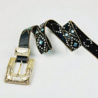 Thumbnail for Rhinestone PU Leather Belt